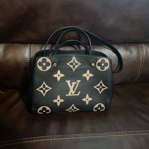 Louis Vuitton Montaigne Empreinte Gigante MM Black Beige